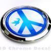 Peace Symbol with Dove Decal Car Chrome 3D Emblem Sticker