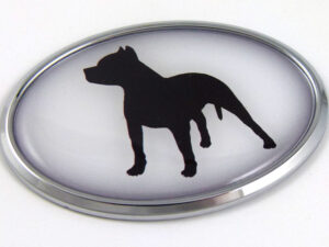 Pit Bull 3D Adhesive Oval Chrome Pet Emblem
