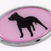 Pit Bull Pink Oval 3D Adhesive Chrome Emblem