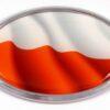Poland Wave Flag Oval 3D Chrome Emblem