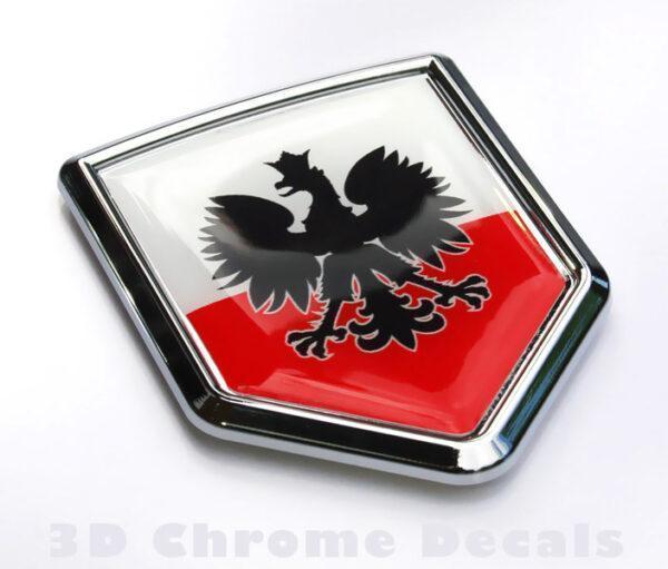Poland Polski Polish Flag Emblem Crest Chrome Decal