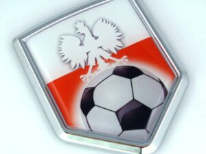 Poland Soccer Crest 3D Adhesive Chrome Auto Emblem