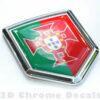 Portugal Portuguese Flag Crest Chrome Emblem 3D Decal
