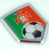 Portugal Soccer Crest 3D Adhesive Chrome Auto Emblem
