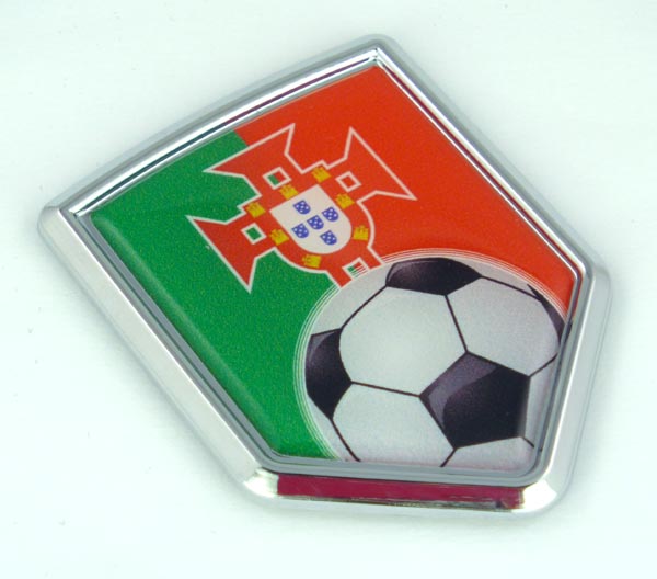 Portugal Soccer Crest 3D Adhesive Chrome Auto Emblem