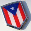 Puerto Rico Decal Flag Crest Chrome Emblem Sticker