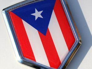 Puerto Rico Decal Flag Crest Chrome Emblem Sticker