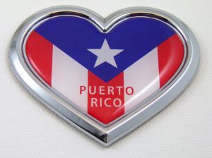 Puerto Rico HEART 3D Adhesive Emblem