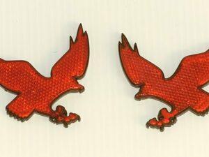 Reflective EAGLE Red Emblems PAIR