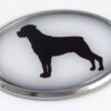 Rottweiler 3D Adhesive Oval Chrome Pet Emblem