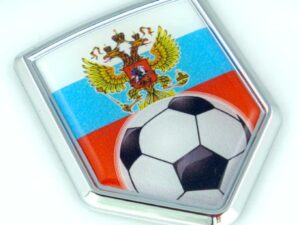 Russia Soccer Crest 3D Adhesive Chrome Auto Emblem