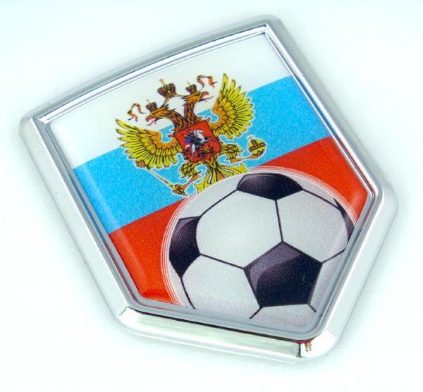 Russia Soccer Crest 3D Adhesive Chrome Auto Emblem