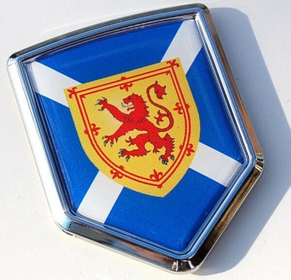 Scotland Decal Scottish Flag Crest Chrome Emblem Sticker