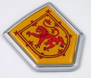 Scotland YELLOW 3D Chrome Flag Crest Emblem Car Decal