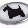 Scottish Terrier 3D Adhesive Oval Chrome Pet Emblem