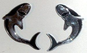 Shark Chrome Car Emblems PAIR