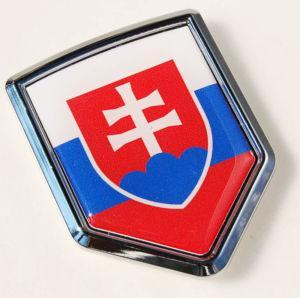 Slovakia Decal Flag Crest Chrome Emblem Sticker