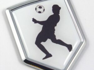 Soccer Logo 3D Shield Emblem Chrome Domed Sticker