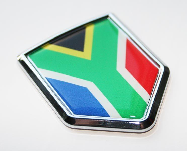 South Africa Flag Decal Crest Chrome Emblem Sticker
