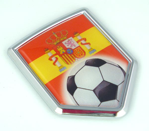 Spain Soccer Crest 3D Adhesive Chrome Auto Emblem