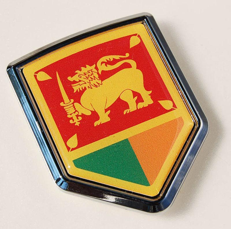 Sri Lanka Flag Crest Chrome Emblem Decal Quality Sticker