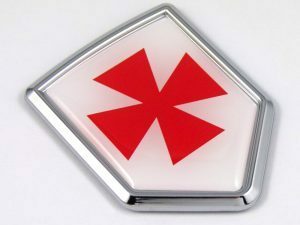 St George flag shield 3D adhesive chrome car emblem