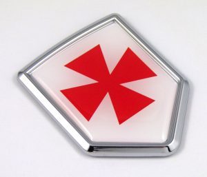 St George flag shield 3D adhesive chrome car emblem