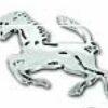 Stallion Horse Chrome Auto Emblems (Pair)