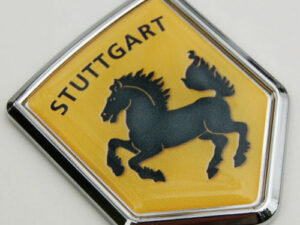 Stuttgart Yellow Flag 3D Decal Crest Chrome Emblem Sticker