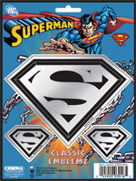 Superman Embossed Chrome Decals