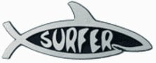 Surfer Shark Chrome Emblem