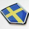 Sweden Swedish Flag Decal Crest Chrome Emblem Sticker