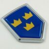 Swedish Crowns 3D Chrome Crest Flag Emblem