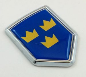 Swedish Crowns 3D Chrome Crest Flag Emblem