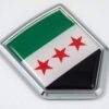 Syria 3 STARS 3D Chrome Flag Crest Emblem Car Decal