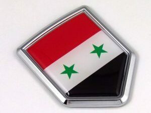 Syria 3D Adhesive Flag Crest Chrome Car Emblem