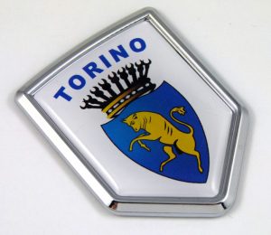 Torino 3D Adhesive Flag Crest Chrome Car Emblem