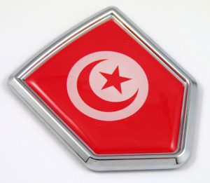 Tuniisa 3D Chrome Flag Crest Emblem Car Decal