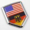 USA Germany Crest Flag 3D Shield Emblem Domed Sticker