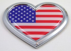 USA HEART 3D Adhesive Emblem