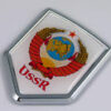 USSR CCCP White 3D flag Chrome Emblem