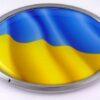 Ukraine OVAL Flag 3D Chrome Emblem