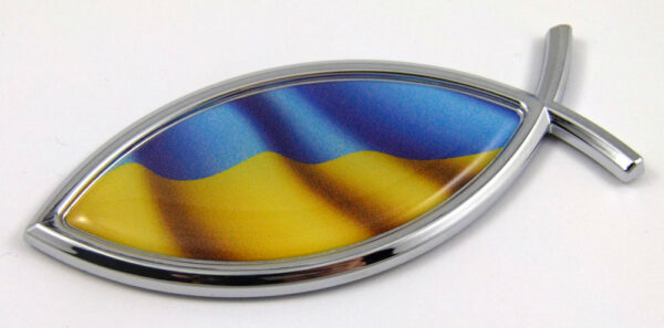 Ukraine Jesus Fish 3D Auto Emblem