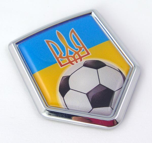 Ukraine Soccer Crest 3D Adhesive Chrome Auto Emblem