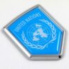 United Nations flag shield 3D adhesive chrome car emblem