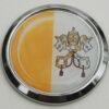 Vatican Chrome Domed Flag ROUND Emblem Decal Sticker