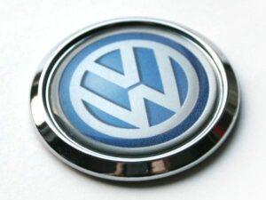 V German Car W Chrome Emblem Decal 3D Domed Sticker
