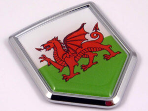 Wales Flag 3D Decal Crest Chrome Emblem Sticker