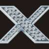 Chrome Letter Style Crystal - X