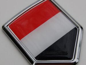 Yemen Chrome Domed Flag Crest Emblem Decal Sticker